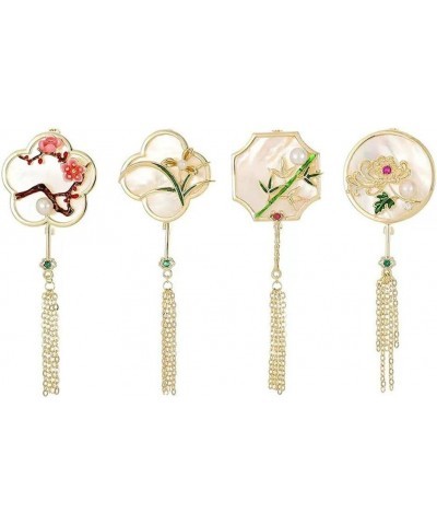 Chinese Style Retro Flower Tassel Brooches, Exquisite Elegant Plum Blossom Brooch Pins Fashion Banquet Jewelry Gifts for Wome...