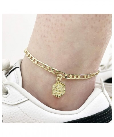 Gold Anklets for Women Initial Anklet Cuban Link Ankle Bracelets for Teen Girls Trendy Stuff Under 5 Dollar Gifts Womens Jewe...