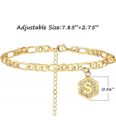 Gold Anklets for Women Initial Anklet Cuban Link Ankle Bracelets for Teen Girls Trendy Stuff Under 5 Dollar Gifts Womens Jewe...