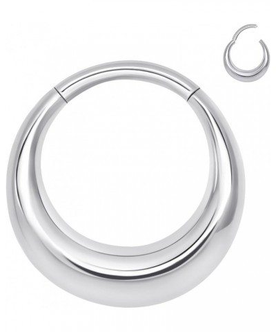 316L Stainless Steel Septum Rings Hoop for Women, 16G 8mm/10mm Stainless Steel Segment Nose Rings for Men, Cartilage Clicker ...