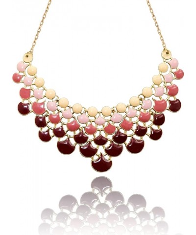 Fashion Statement Collar Necklace Vintage Openwork Bib Costume Jewelry Red $11.79 Necklaces