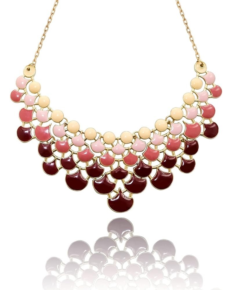 Fashion Statement Collar Necklace Vintage Openwork Bib Costume Jewelry Red $11.79 Necklaces