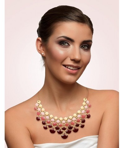 Fashion Statement Collar Necklace Vintage Openwork Bib Costume Jewelry Red $11.79 Necklaces