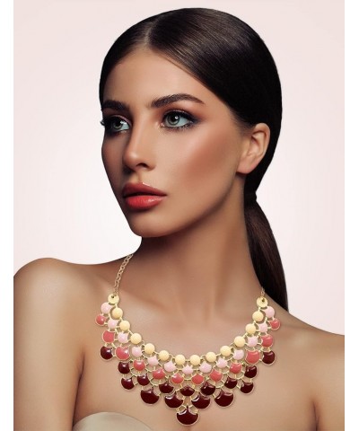 Fashion Statement Collar Necklace Vintage Openwork Bib Costume Jewelry Red $11.79 Necklaces