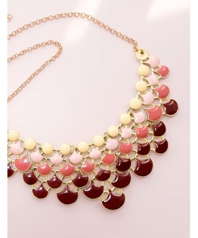 Fashion Statement Collar Necklace Vintage Openwork Bib Costume Jewelry Red $11.79 Necklaces