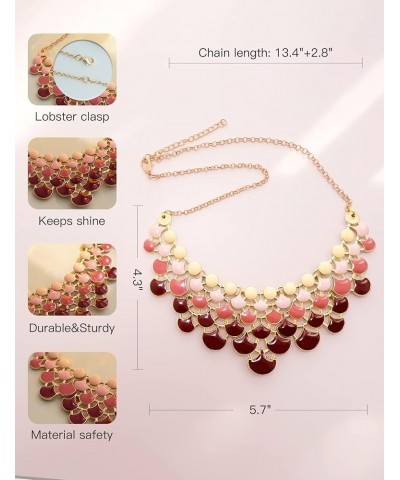 Fashion Statement Collar Necklace Vintage Openwork Bib Costume Jewelry Red $11.79 Necklaces