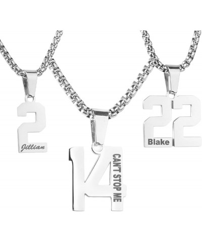 Custom Engraved Number Necklace - Personalized Stainless Steel Sports Chains 32 $35.74 Necklaces