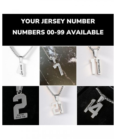 Custom Engraved Number Necklace - Personalized Stainless Steel Sports Chains 32 $35.74 Necklaces