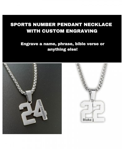 Custom Engraved Number Necklace - Personalized Stainless Steel Sports Chains 32 $35.74 Necklaces