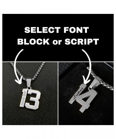 Custom Engraved Number Necklace - Personalized Stainless Steel Sports Chains 32 $35.74 Necklaces