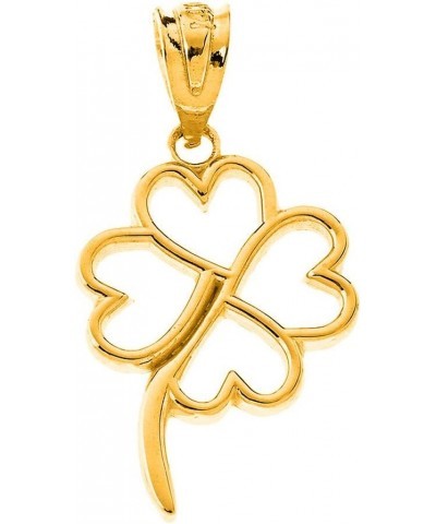 Certified 10k Gold Openwork Irish Four-Leaf Clover Good Luck Charm Pendant Yellow Gold 10K $40.95 Pendants