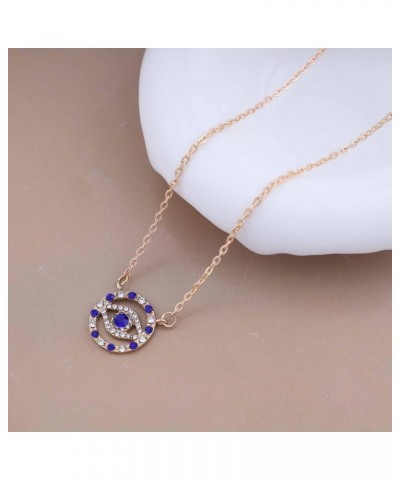 Vintage Crystal Eye Pendant Necklace Cz Rhinestone Devil Eye Necklace Blue Sapphire Eye Necklace Gold Circle Eye Choker Neckl...