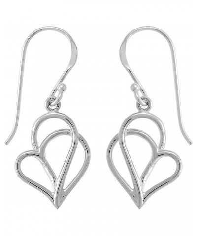 Jewelry Sterling Silver Polished Twisting Heart Dangle Earrings $14.85 Earrings