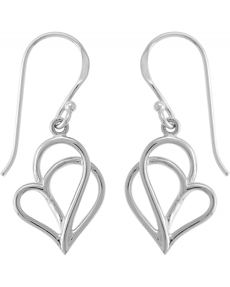 Jewelry Sterling Silver Polished Twisting Heart Dangle Earrings $14.85 Earrings