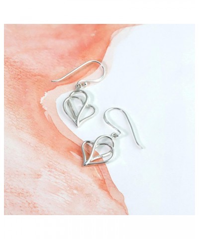 Jewelry Sterling Silver Polished Twisting Heart Dangle Earrings $14.85 Earrings