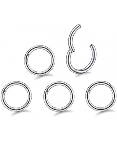 5Pcs 16G 18G Surgical Steel Nose Rings Hoop Tragus Septum Cartilage Hoop Earrings for Women Men Body Piercing Jewelry Kit Bar...