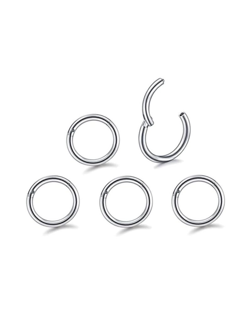 5Pcs 16G 18G Surgical Steel Nose Rings Hoop Tragus Septum Cartilage Hoop Earrings for Women Men Body Piercing Jewelry Kit Bar...