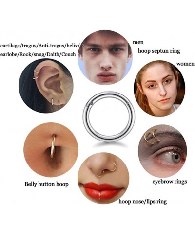 5Pcs 16G 18G Surgical Steel Nose Rings Hoop Tragus Septum Cartilage Hoop Earrings for Women Men Body Piercing Jewelry Kit Bar...