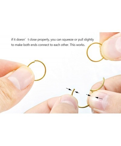 5Pcs 16G 18G Surgical Steel Nose Rings Hoop Tragus Septum Cartilage Hoop Earrings for Women Men Body Piercing Jewelry Kit Bar...