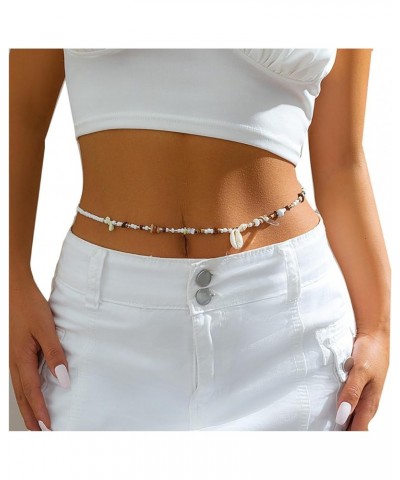 Bohe Beads Belly Waist Chain Summer Beach Bikini Body Chain Seashell Beaded Belly Chain for Women Multilayer Waist Body Jewel...