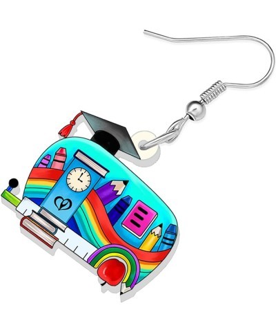 Cute Acrylic Teacher Earrings Back to School Dangle Fun Math Art Teacher Jewelry for Women Girls Kids Bulk Camper $7.97 Earrings