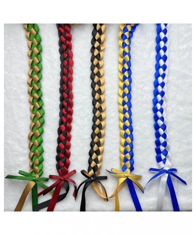 Handmade Ribbon Rope Class of 2024 School College High School Graduation Double Braided Necklace Leis Congratulation Party Gi...