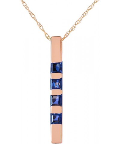 14k Rose Gold Jewelry Set: Natural Sapphire Pendant Necklace and Huggie Hoop Earrings 22.0 Inches $197.76 Jewelry Sets