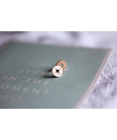 Minimalist Compass Stud Earring Stainless Steel Rose Gold Earings Fashion Jewelry Boucle d'oreille Christmas Gifts for Women ...