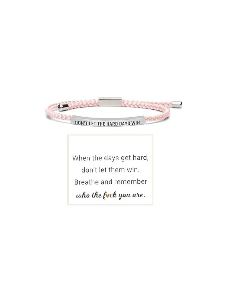 Dont Let The Hard Days Win Bracelet for Women Men, Handmade Braided Adjustable Wrap Stainless Steel To My Daughter/Best Frien...