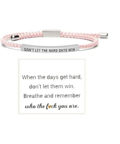 Dont Let The Hard Days Win Bracelet for Women Men, Handmade Braided Adjustable Wrap Stainless Steel To My Daughter/Best Frien...