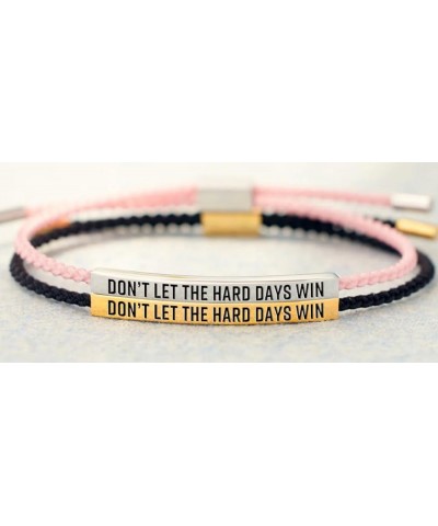 Dont Let The Hard Days Win Bracelet for Women Men, Handmade Braided Adjustable Wrap Stainless Steel To My Daughter/Best Frien...