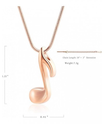 Music Note Stainless Steel Cremation Locket Hold Ashes Keepsake Memorial Urn Necklace For Women Rose Gold $10.73 Necklaces