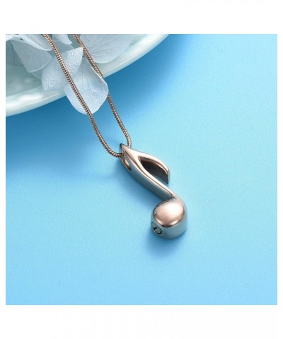 Music Note Stainless Steel Cremation Locket Hold Ashes Keepsake Memorial Urn Necklace For Women Rose Gold $10.73 Necklaces