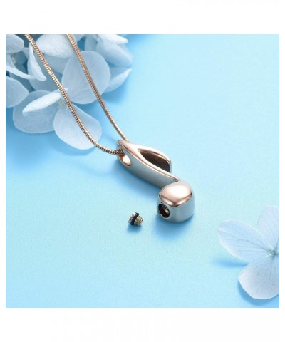 Music Note Stainless Steel Cremation Locket Hold Ashes Keepsake Memorial Urn Necklace For Women Rose Gold $10.73 Necklaces