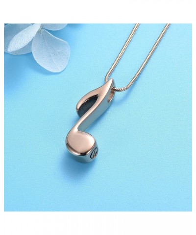 Music Note Stainless Steel Cremation Locket Hold Ashes Keepsake Memorial Urn Necklace For Women Rose Gold $10.73 Necklaces