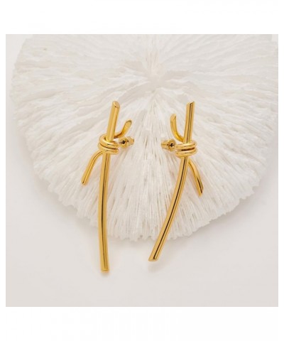 Gold Earrings Gold Knot Dangle Earring for Women Fashion Studs Statement Jewelry Birthday Gifts for Her Knot-Gold-2 $10.25 Ea...