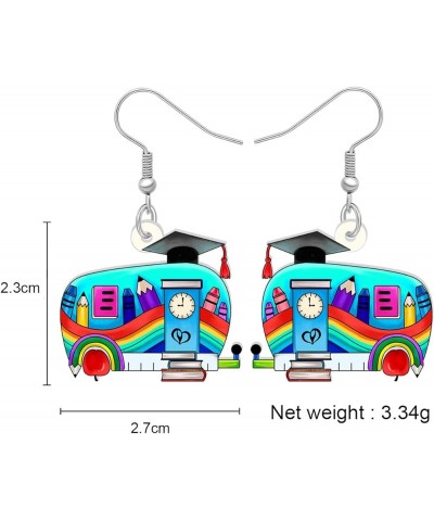 Cute Acrylic Teacher Earrings Back to School Dangle Fun Math Art Teacher Jewelry for Women Girls Kids Bulk Camper $7.97 Earrings