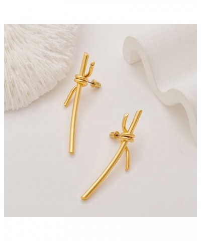 Gold Earrings Gold Knot Dangle Earring for Women Fashion Studs Statement Jewelry Birthday Gifts for Her Knot-Gold-2 $10.25 Ea...