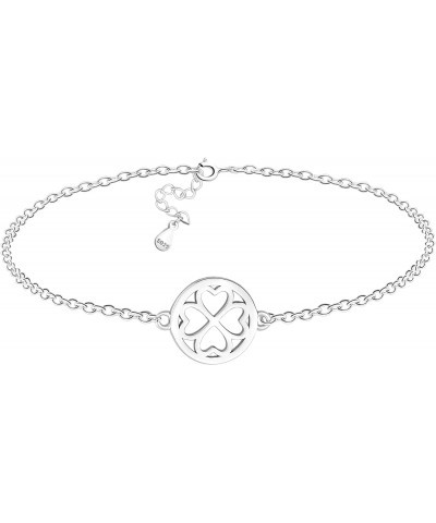 Women's Bracelet 925 Silver - Flower Circle Pendant - B0342 $20.47 Bracelets