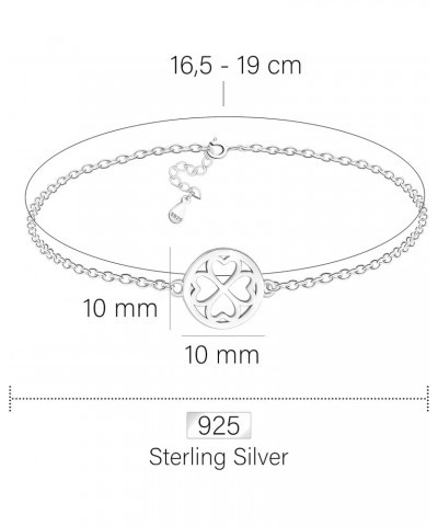 Women's Bracelet 925 Silver - Flower Circle Pendant - B0342 $20.47 Bracelets