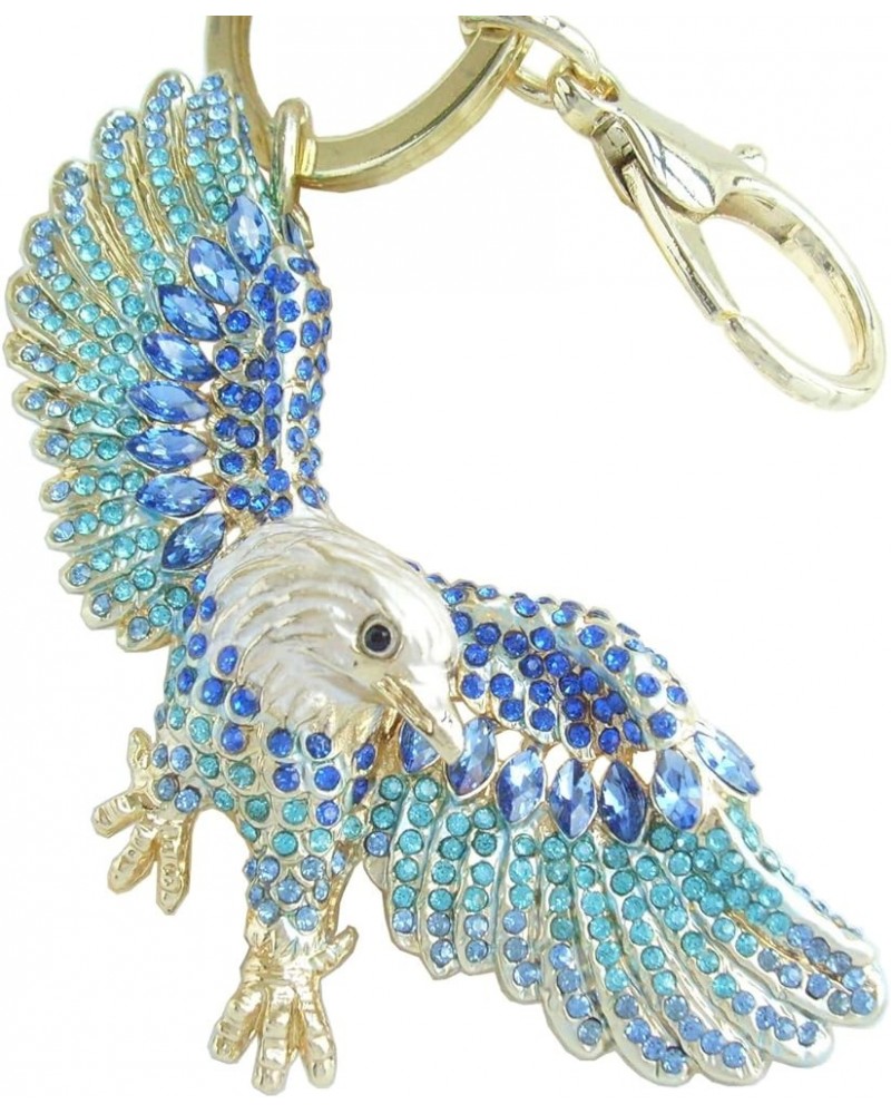 Sindary Austrian Crystal Unique 3.15" Animal Bird Eagle Keychain Pendant K4717 Gold-tone Blue $12.95 Pendants