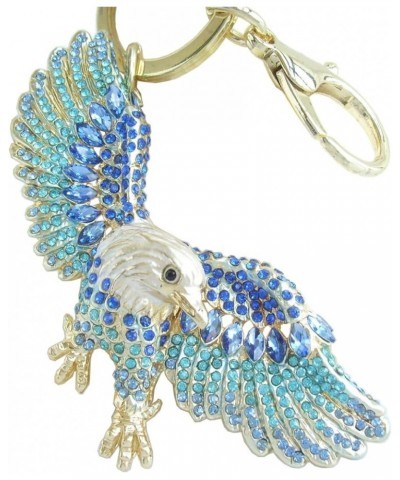 Sindary Austrian Crystal Unique 3.15" Animal Bird Eagle Keychain Pendant K4717 Gold-tone Blue $12.95 Pendants