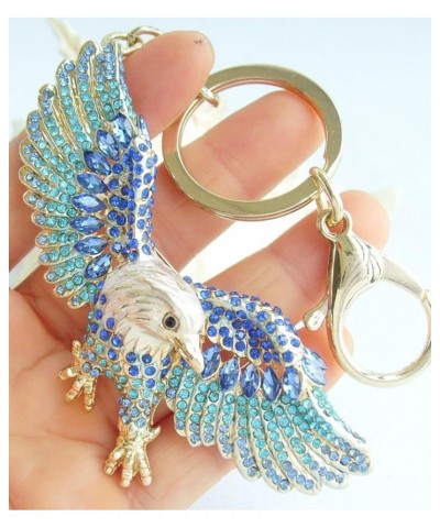 Sindary Austrian Crystal Unique 3.15" Animal Bird Eagle Keychain Pendant K4717 Gold-tone Blue $12.95 Pendants