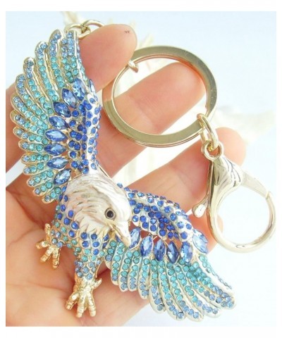 Sindary Austrian Crystal Unique 3.15" Animal Bird Eagle Keychain Pendant K4717 Gold-tone Blue $12.95 Pendants