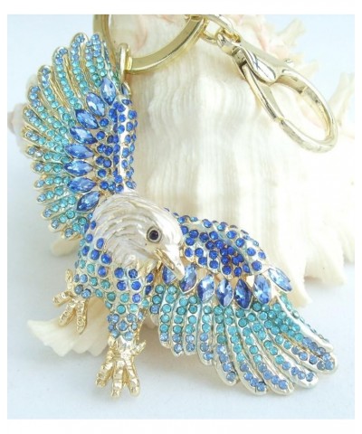 Sindary Austrian Crystal Unique 3.15" Animal Bird Eagle Keychain Pendant K4717 Gold-tone Blue $12.95 Pendants