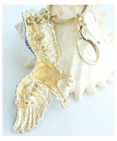 Sindary Austrian Crystal Unique 3.15" Animal Bird Eagle Keychain Pendant K4717 Gold-tone Blue $12.95 Pendants