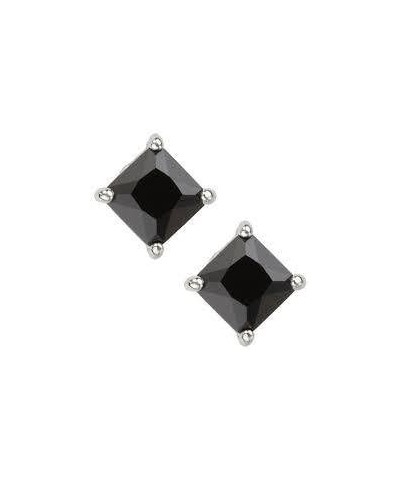 Princess cut Black Diamond Stud AAA Quality in White Gold & Yellow Gold White Gold 0.12 carats $26.63 Earrings