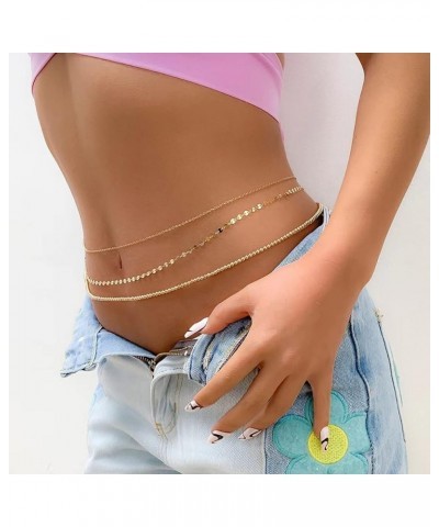 Butterfly Waist Chain with Crystals Gold Sexy Belly Chains Rhinestone Adjustable Beach Bikini Body Chain for Women Girls Stom...