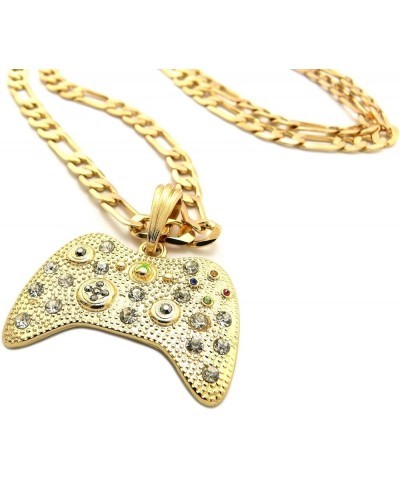 New Iced Out Game Controller Pendant 5mm/24" Figaro Chain Hip Hop Necklace MSP379 Gold $13.17 Necklaces