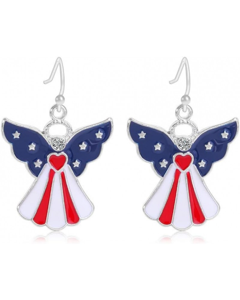 American Flag Patriotic Earrings 4th of July Independence Day Earrings Red White Blue Butterfly Wing Boots Star Dangle Drop E...